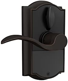 Schlage Fe695 CAM 716 ACC Touch Camelot Lock com alavanca de destaque, trava eletrônica sem chave, bronze envelhecido