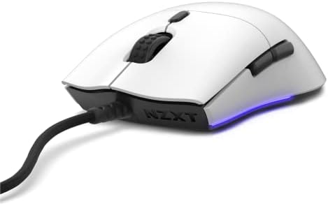 NZXT LIFT - MS -1WRAX -WM - PC Gaming Mouse - Mouse Ambidextroso leve - Sensor óptico de Pixart 3389 de ponta - Lighting RGB