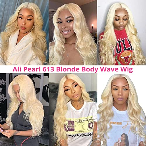 Ali Pearl Alipearl Hair Wig 613 Body Body Wave 13x4 Wigs dianteiro de renda Humanos Pré -arrancados para mulheres negras Brasil