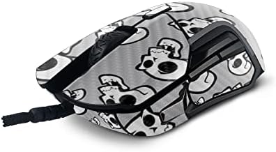 Mightyskins Fibra de carbono Compatível com a Steelseies Rival 5 Gaming Mouse - Rindo crânios | Acabamento protetor de fibra de carbono