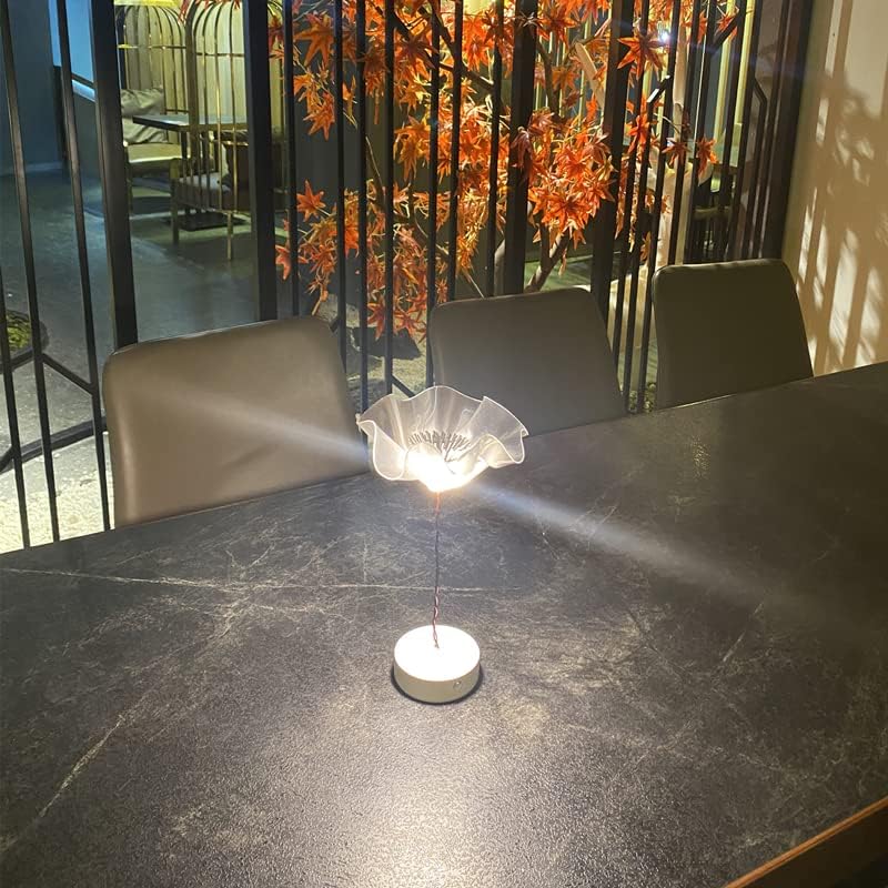 WYDSG de 2 peças sem fio candeeiro de mesa ， branco + ouro combinação de duas cores lâmpada portátil de tabela led com 2500 mAh de luz alimentada por bateria adequada para restaurante bar da família terraço ao ar livre jantar