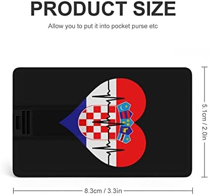 Love Croácia batimentos cardíacos USB Memory Stick Business Flash-Drives Cartão de crédito Cartão bancário forma de cartão bancário