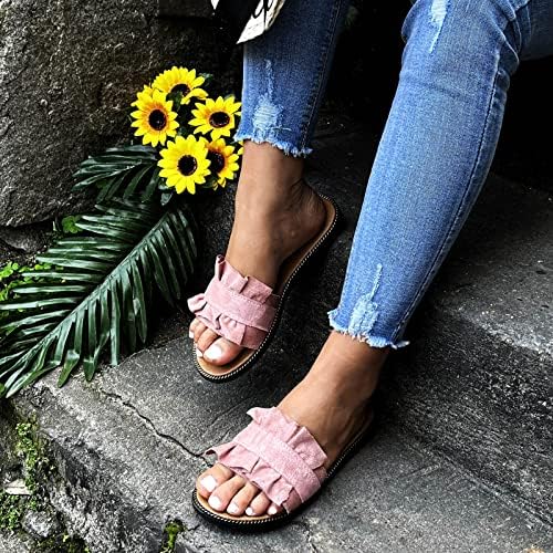 Sapatos femininos Slippers Roman Summer para sandálias externas sandálias planas sandálias de conforto de conforto em sandálias