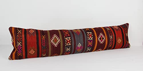 King Size Kilim Pillow Tampa de travesseiro de 12x47 polegadas Handmade lombar oriental Kilim Pillow Casa