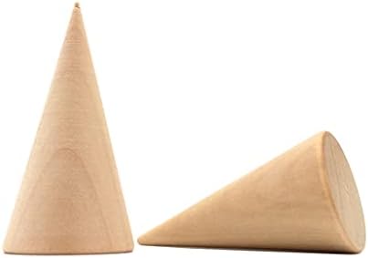 Wenlii Creative Soll Wood Cone Display Stand Stand Ringjewelry Armário de Armazenamento
