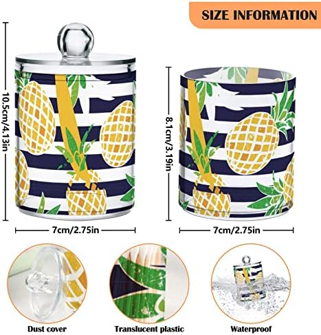 Cartoon Pineapple Cotton Swab Suports Recipientes de banheiro Jarros com tampas conjuntos de algodão Ball Ball Round