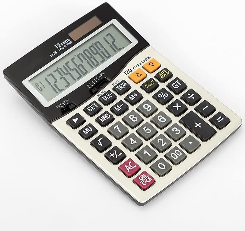 Calculadora quul universal programador 120 check cálculos de imposto de 12 dígitos e escritório solar de superfície