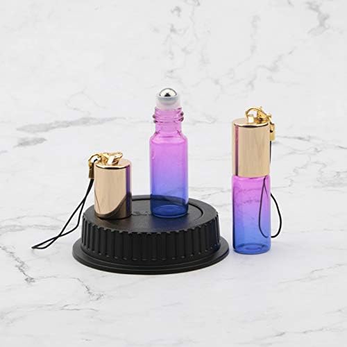 Garrafas de rolos de vidro newzoll, rolagem de gradiente azul de 5 ml mini rosa em garrafas, amostras vazias frascos de frasco para