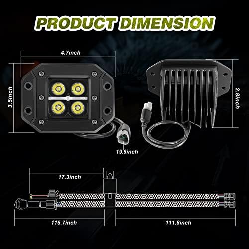 Vagens de LED de montagem de descarga drl de 5 polegadas com chicote de fiação Deutsch, LTEODCHEW 2PCS 80W Montar cubos de LED