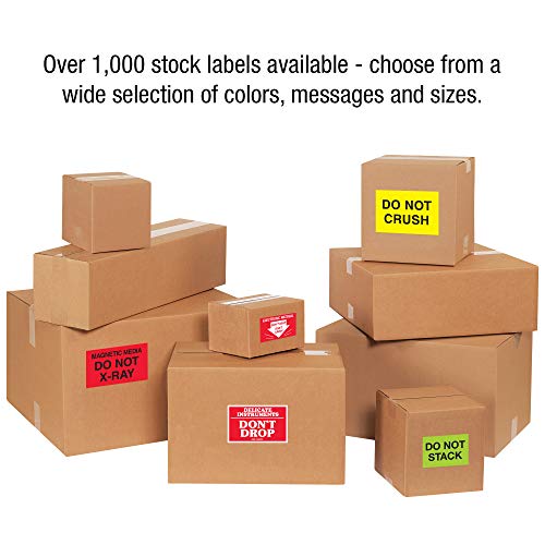 Caixa EUA BSCL540 Lógica de fita rótulos, instrumentos delicados - Não deixe soltar , 3 x 5 , vermelho/branco