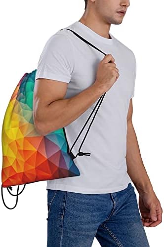 Larklitz Abstract Multi Color Cubizm Pintura Drawstring Backpacks Bags de ginástica Sport Goodie Goodie Bolsa