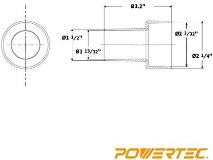 Powertec 70164 2-1/4 OD para 1-1/2 Reducedor OD