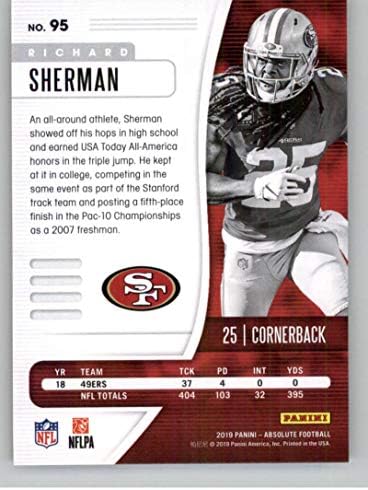 2019 Absoluto #95 Richard Sherman San Francisco 49ers NFL Football Trading Card