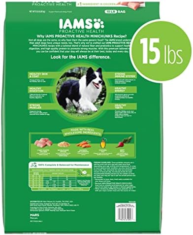 Minichunks adultos de IMSs pequenos alimentos para cães secos de alta proteína com frango de verdade, 15 lb. bolsa