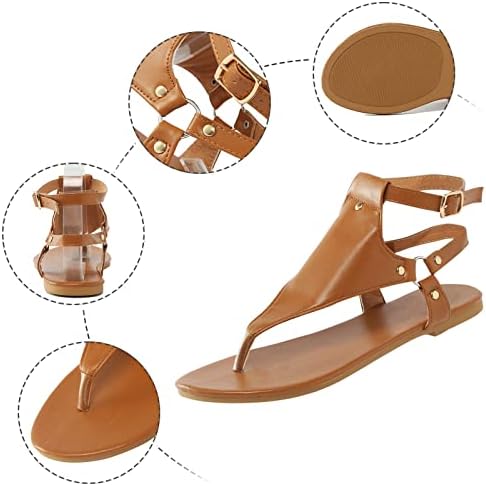 Sandálias de tanga de Guangyuan Mulheres Rubrote Hollow Weld Legenda Sapatos Romanos Sapatos de Verão Com Confortável