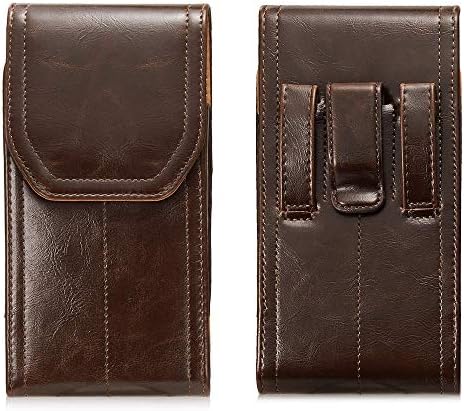 Luxmo Premium Leather Telente Belt Holsttern Para iPhone 12 Pro Max, Caso de cinto vertical Case de couro Bolsa Universal