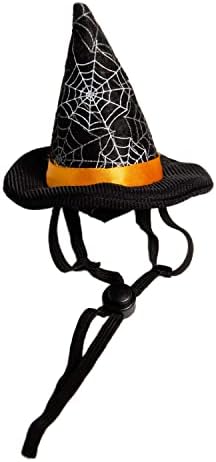 Pet Krewe Halloween Chapéu de bruxa e traje de cão de colar