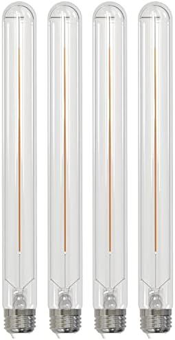 Pacote de filamentos de LED de bulbrito de lâmpada de 5 watts diminuído de 11 polegadas T9 com acabamento de vidro transparente e base média - 3000k, 350 lúmens