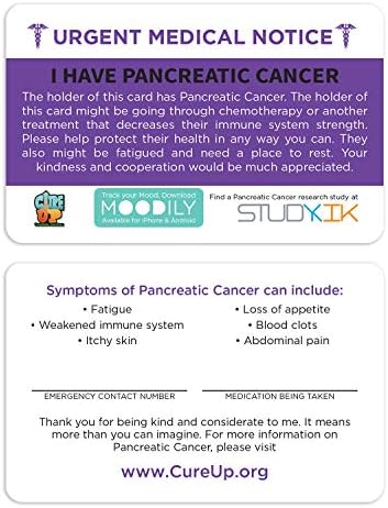 Eu tenho cartão de assistência ao câncer de pâncreas 3 pcs