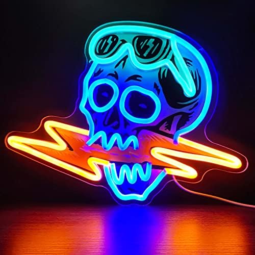 Crânio de néon ggk crânio de decoração de esqueleto usando óculos de sol e luz de neon luminosa com raiva de impressão de padrões