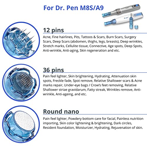 Dr. Pen Ultima M8S / A9 Cartuchos de substituição - 20 pacote 0,25mm 12 pinos Slot de baioneta - Peças de substituição