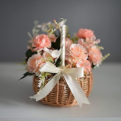 Casamento de cesta de flores sjydq, decoração em casa, tecido portátil cesto de armazenamento, cesta portátil