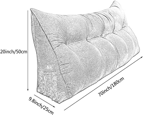 MJMJ Almofadas de cabeceira de tamanho adulto de tamanho adulto para sentar -se na cama Leitura de travesseiro triangular travesseiro de cunha para sofá, cor: cor: b)