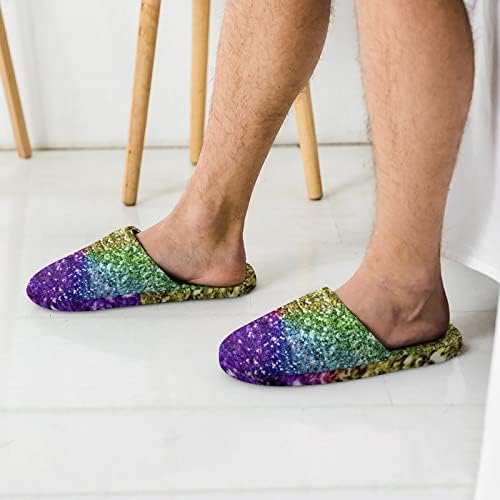 WeedKeyKat Rainbow Glitter Background Memory Foam Spa Sapateiros leves leves e suaves Sapatos domésticos