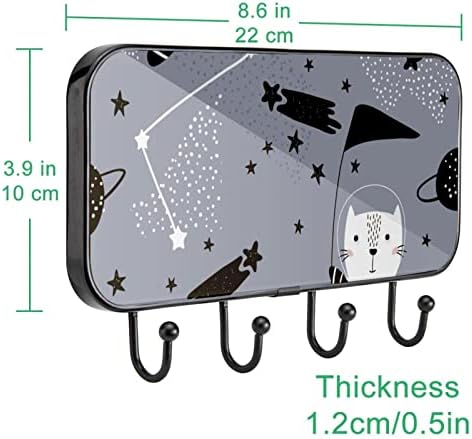 Vioqxi Gails de parede trilho de rack, suporte de parede de rack de casaco resistente, alienígena de gato é um chapéu de casaco legal