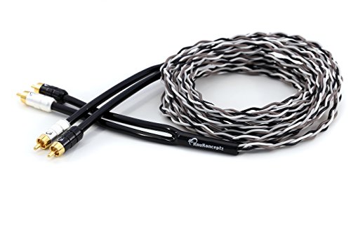 KNUKOPECTZ KRUX Audiophile 4M entrelaçado 3D Copper Twisted Par de 13 pés de cabo RCA