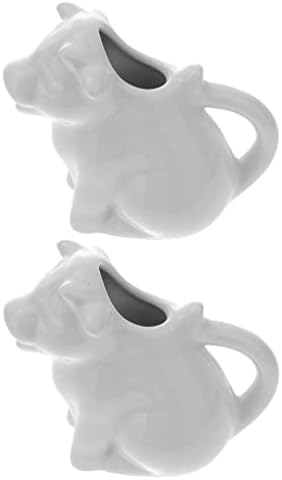 Cozes de café de quintal Cerâmica 2pcs Creamer arremessador jarro molho de molho de leite leite creme de xarope de xarope de xaro