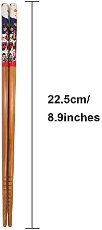 Caalio 5 pares pauzinhos de bambu de bambu Reutiliza Japanese Style Style Great Conjunto, lava -louças Safe 22,5