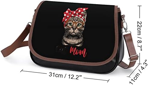 Mãe de couro de gato bolsas crossbody de bolsa de ombro médio de couro médio