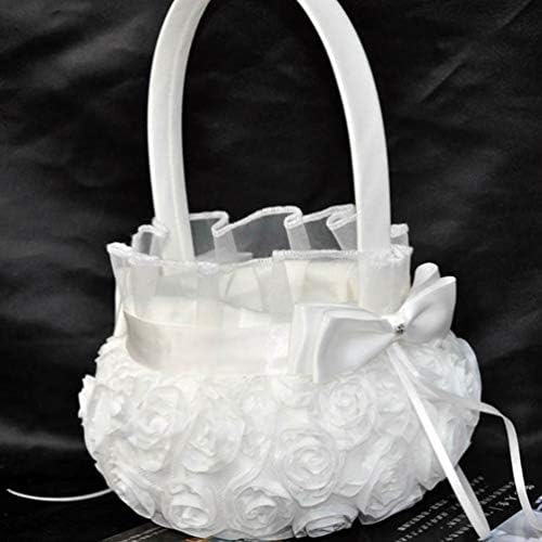 Pétalas de flores Besportble para menina de flores 2pcs cestas de flores de casamento cesto de cesta de renda de renda
