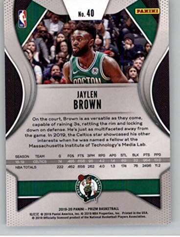 2019-20 Panini Prizm 40 Jaylen Brown Boston Celtics NBA Basketball Trading Card