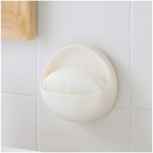 GLJ Prateleiras Flutuantes Caixa de sabão do banheiro, prateleira simples de parede, dreno inferior, adsorção de copo de sucção, caixa de armazenamento da sala de banho