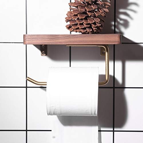 Banheiro genigw banheiro de madeira maciça portador de papel de papel rolo de papel não pertencente a toalhas de papel não perfuradas suporte de papel higiênico de prateleira