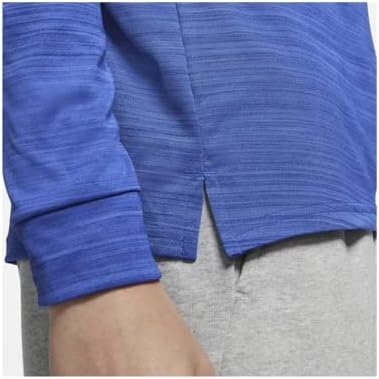 Nike Men's Breathe Superset Game Royal Blue ¼ Treinamento Zip/corrida Camisa de camisa de manga longa leve, swoosh