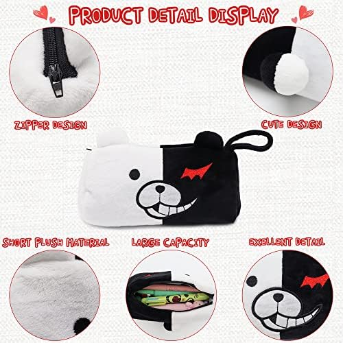 HEIONIA Anime Lápis Case Monokuma Lápis De Conjunto de Caso Bolsa Bolsa Bolsa de Maquiagem de Bolsa de Bolsa de Bolsa