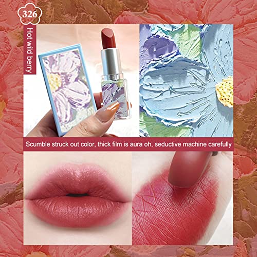 Fundação de almofada outfmvch Fundação Veludo Veludo Durando não fácil de tirar maquiagem Pintura a óleo de flores Lip Lip Gloss Lip Lip Lip e mancha de bochecha