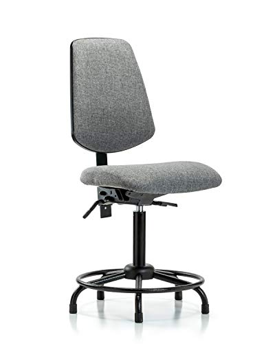 Labtech Seating LT42366 Cadeira de bancada média, tecido, base de tubo redondo médio - desliza, marinha