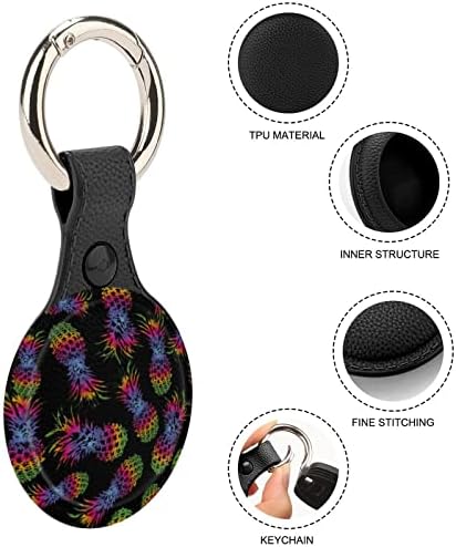 Abacaxi no suporte preto para airtag anel de chave tpu tag de capa de proteção de proteção para carteira de carteira animais de bagagem