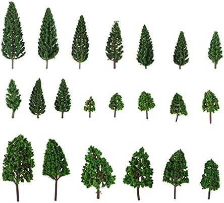 Decoração de Natal de Sewacc 22 pcs Modelo misto árvores mini árvores de diorama treinar cenário paisagem árvores ferroviárias