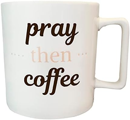 Ore então café 22 oz de caneca de café de grande porte com Marcos 11:24 Verso da Bíblia - caneca de café extra grande