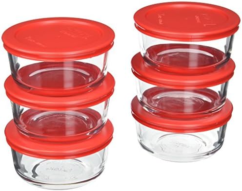 Conjunto de armazenamento de alimentos de vidro de 6 peças Pyrex com tampas