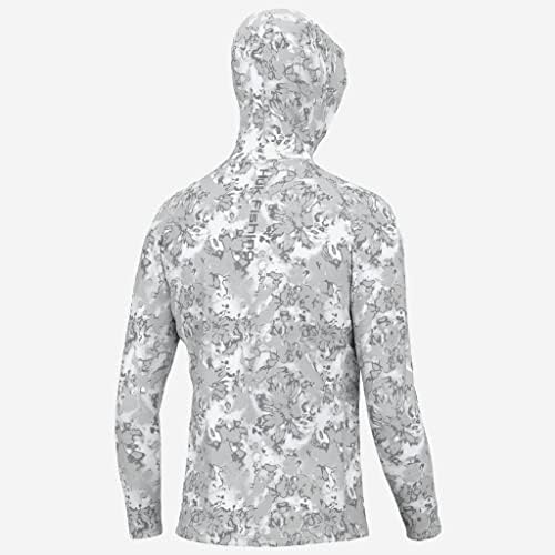 Hoodie de perseguição masculina de Huk, camisa de pesca protegendo do sol com capuz