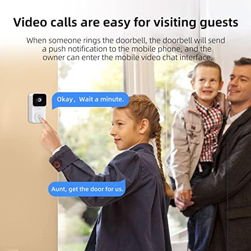 Gh Dynamics Video Doorbell Wireless, câmera de campainha Wi-Fi com carrilhão, áudio bidirecional, kits de campainha de porta