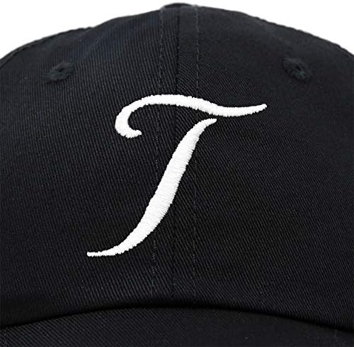 Dalix inicial letra de chapéu T feminino bordado cursivo do boné de beisebol feminino