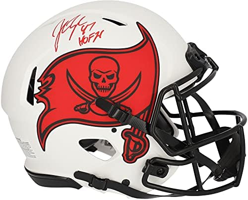 John Lynch Tampa Bay Buccaneers autografados Riddell Lunar Eclipse Speed ​​Alternate Speed ​​Helmet com inscrição HOF 2021