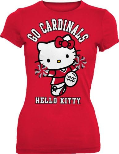 NCAA Louisville Cardinals Hello Kitty Pom Pom Junior Crew camiseta